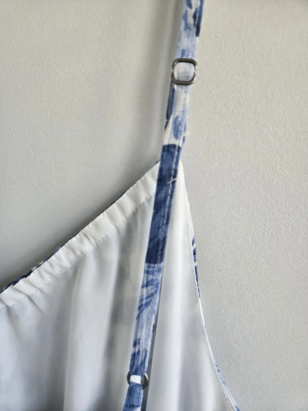 Abercrombie & Fitch White and Blue Floral Spaghetti-Strap Maxi Dress